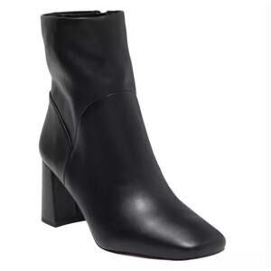 Nordstrom Naja Ankle Boots 11 Black NWOT Booties Heel Vegan Leather Zip Capsule